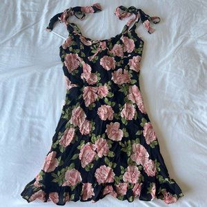 Reformation Rosalia Christine Floral Ruffle Mini Dress